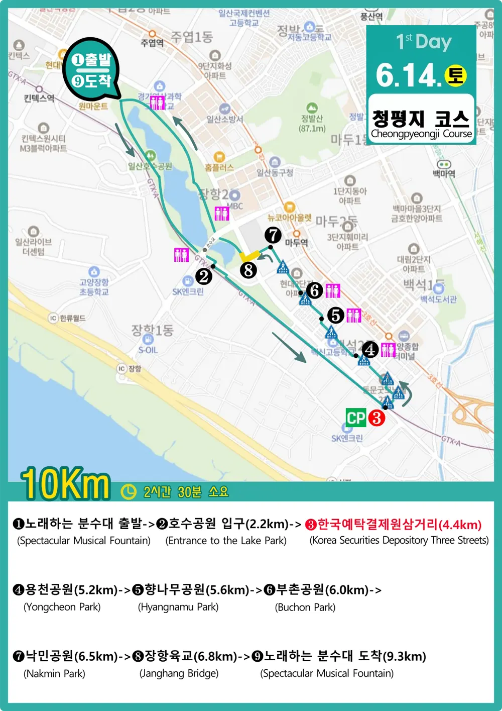 10km 청평지 코스